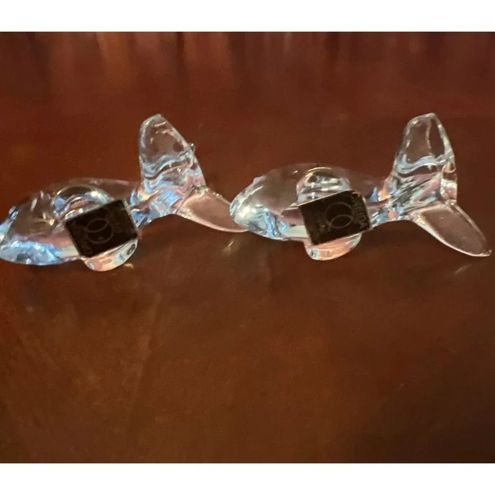 Oneida Crystal Glass Fish Figurines‎ Set of 2 Elegant fish design